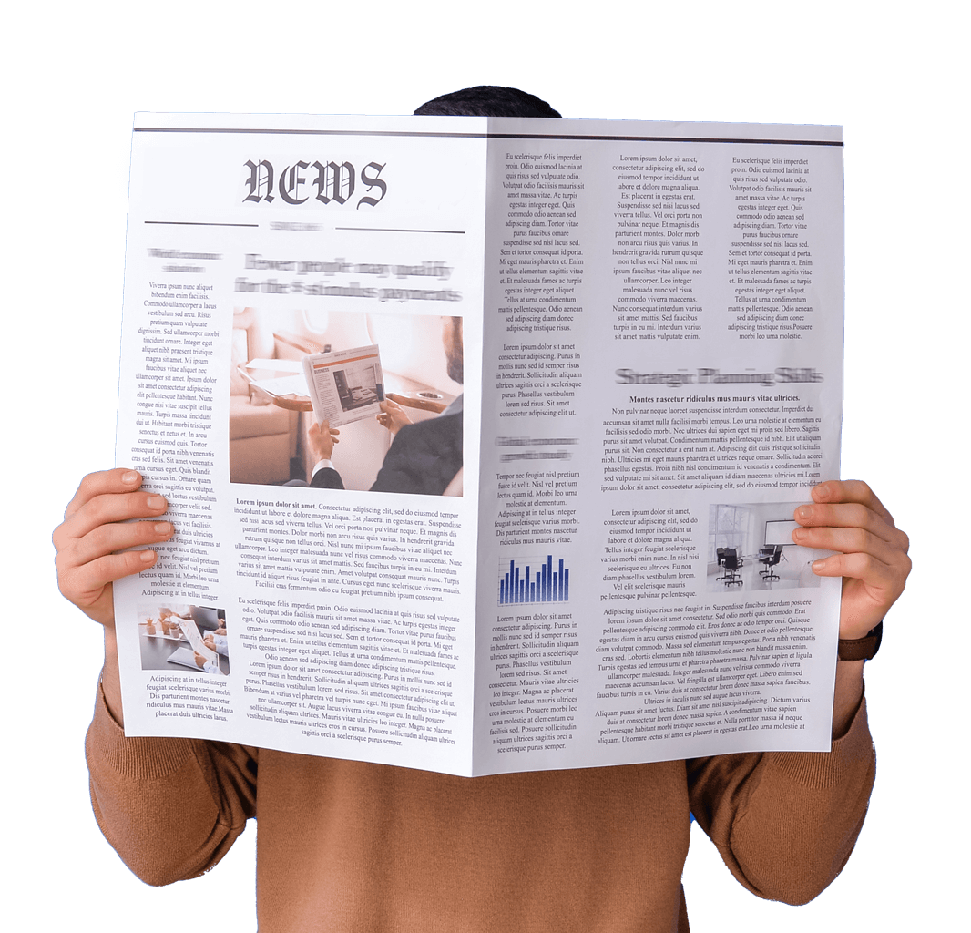 Man reading newspaper